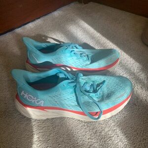 Hoka Women's Teal and Coral Athletic Shoes
